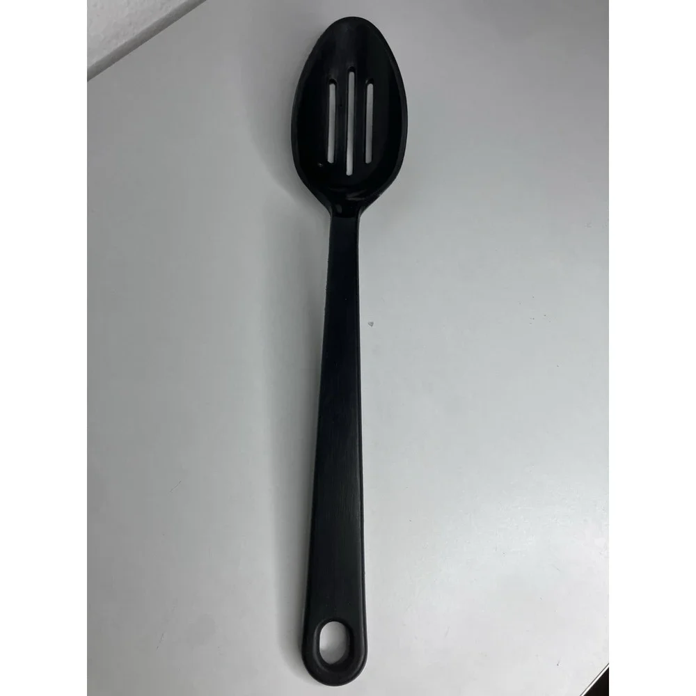 Vintage Tailor Made Products Black Nylon Plastic Slotted Spoon 11 1/2
